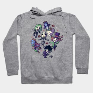 Burtons Halloween Funny Cute Spooky Characters - Light Hoodie